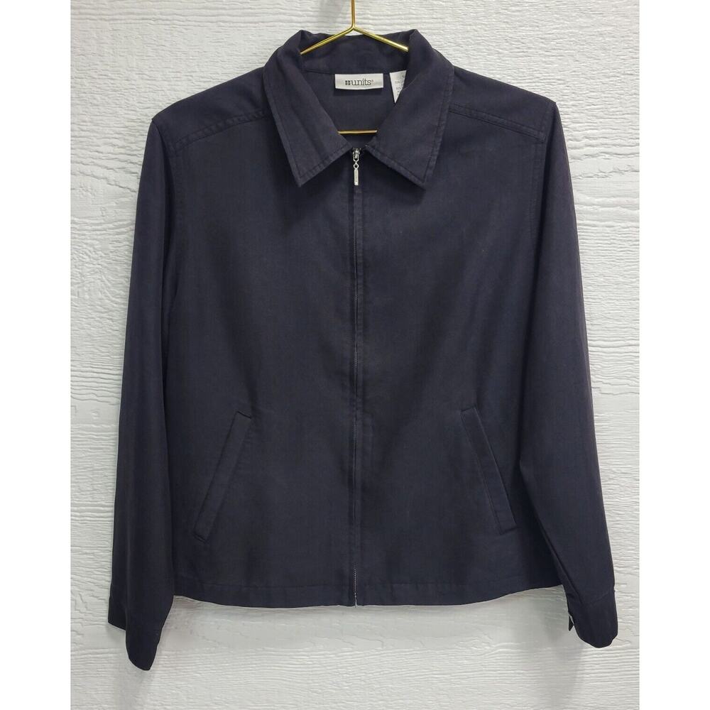 Units Womens Lightweight Jacket Size 8 Black Zip Up